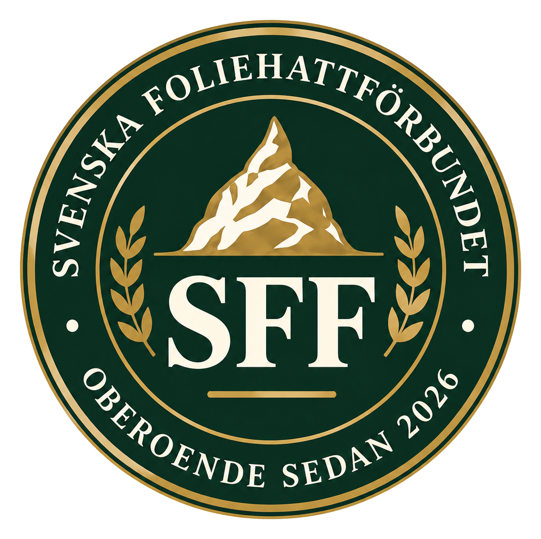 Sigill: Svenska Foliehattförbundet, SFF, oberoende sedan 2026
